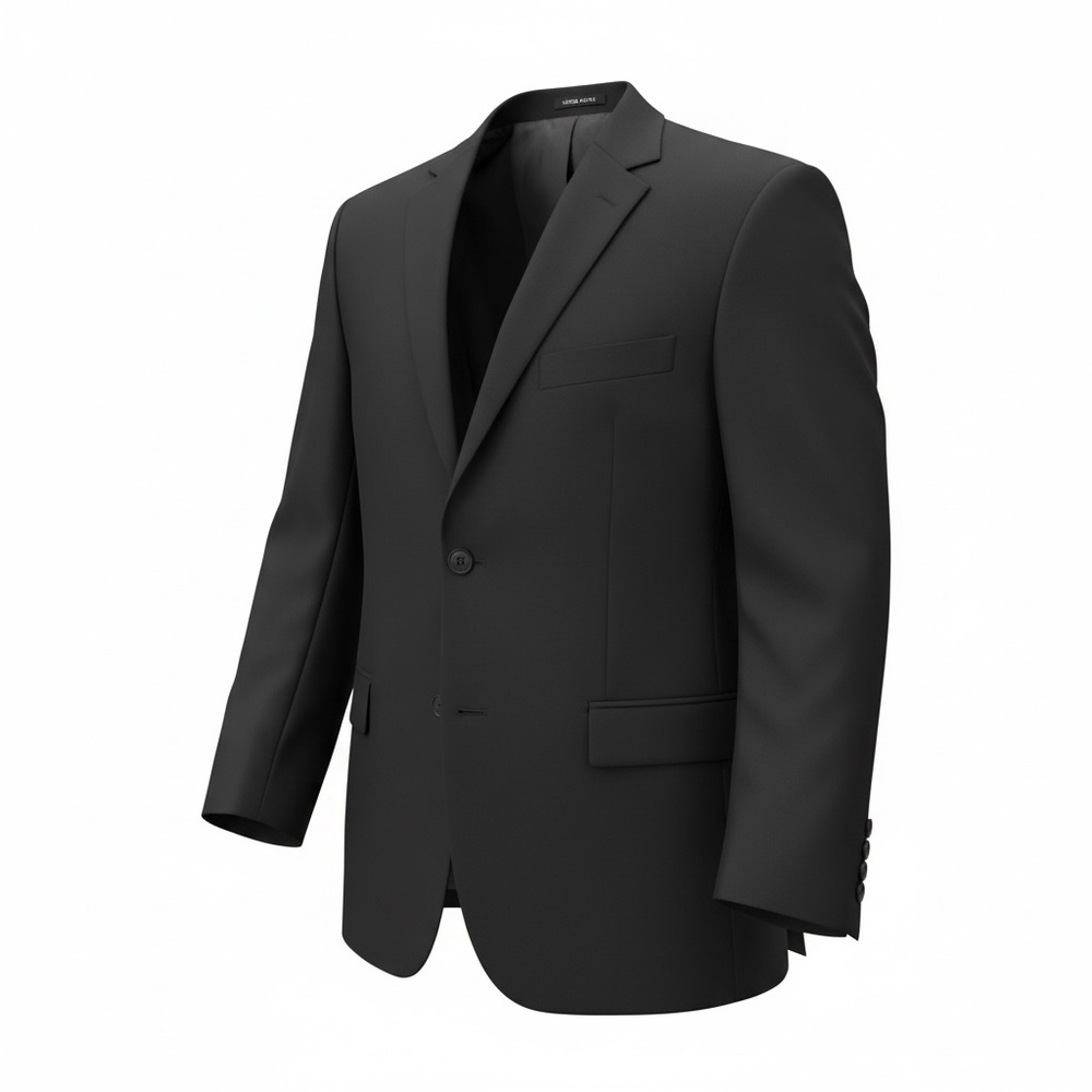 Men's HUGO BOSS Neiman Marcus Virgin Wool 3 Button Black Blazer Jacket Size 40S